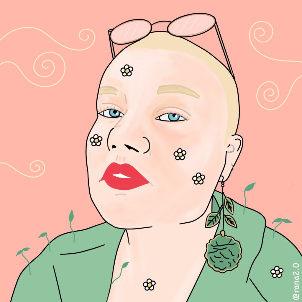 A digital portrait of Isa Hukka made by artist Rana 2.0.